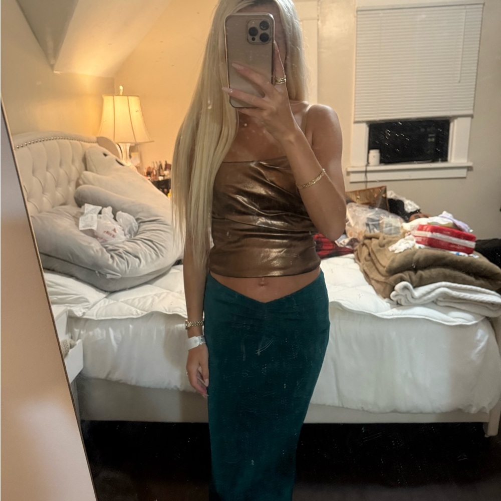 Tiger Mist Green Pencil Skirt